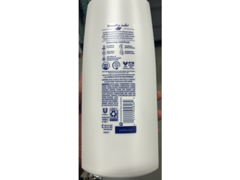 Dove Renewing MicroMoisture Body Wash, Pineapple + Passion Fruit, 40 fl oz