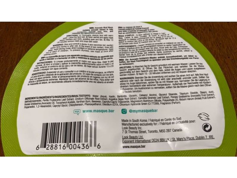 iN.gredients Avocado Mud Mask, 1 Count
