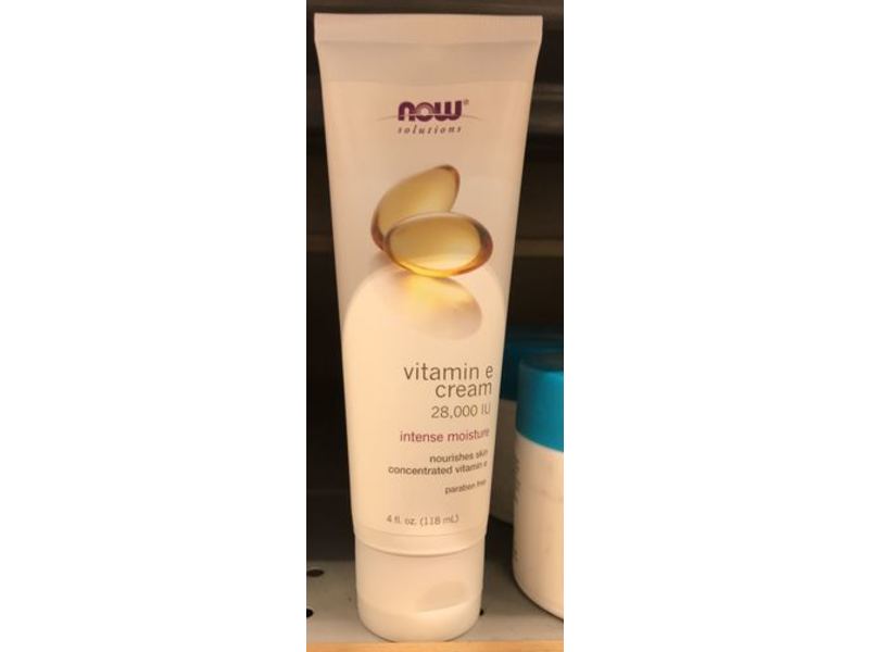 Now Solutions Vitamin E Cream, Intense Moisture, 28000 Iu, 4 fl oz/118 mL