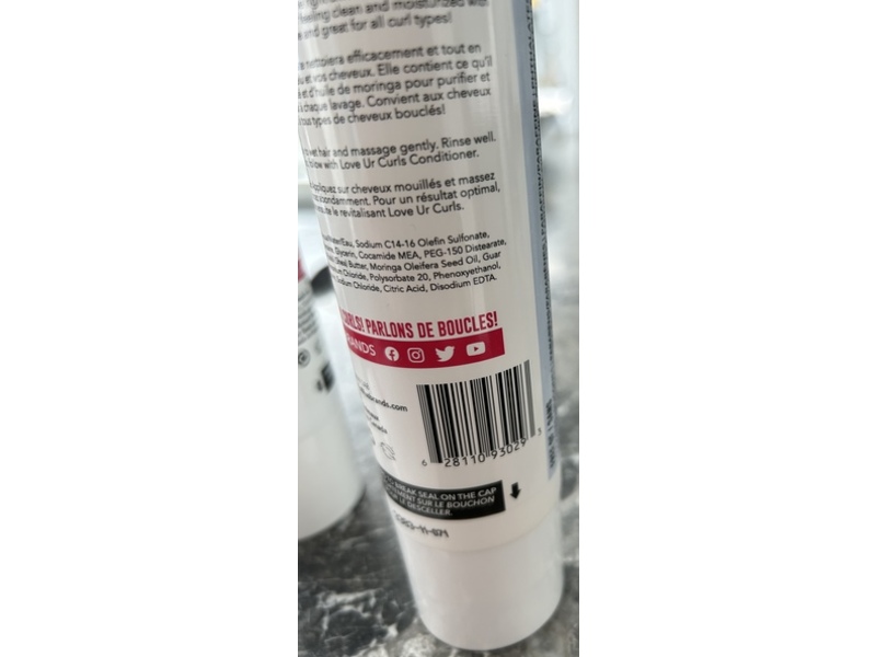 LUS Love UR Curls Sulfate-Free Shampoo, Shea Butter & Moringa Oil, Fragrance Free, 8.5 fl oz/250 mL