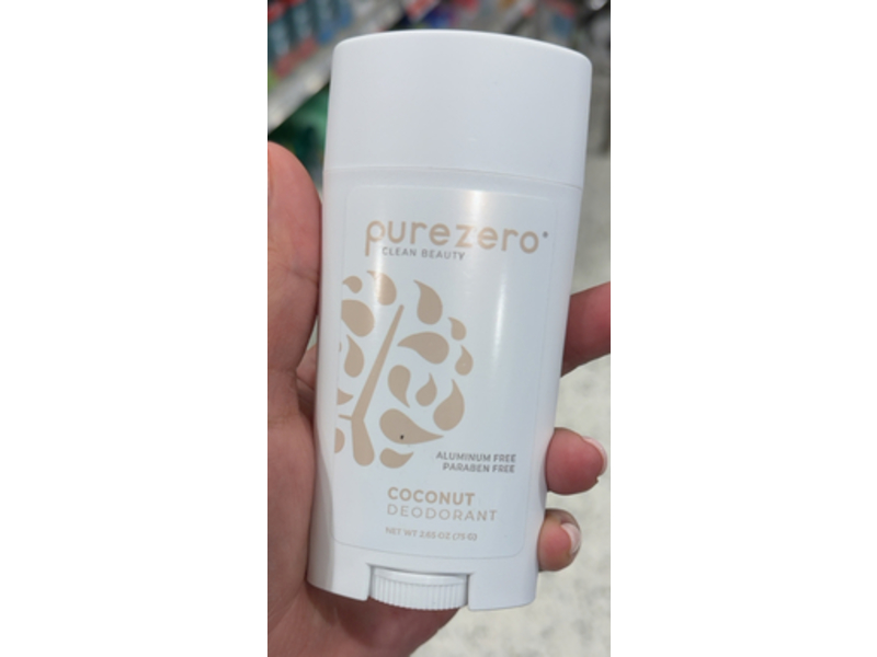 Purezero Clean Beauty Deodorant, Coconut, 2.65 oz/75 g