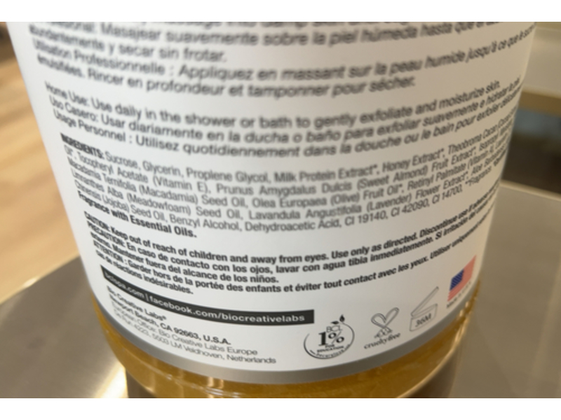BCL Spa Sugar Scrub, Milk + Honey, Chocolate, 128 fl oz/3628 g