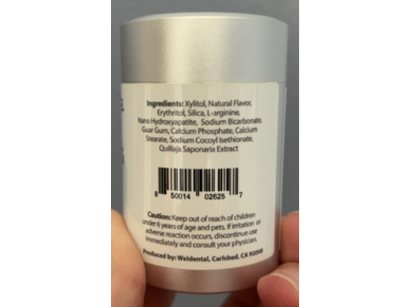 Weldental Chewtab Advanced Whitening Toothpaste Tablets, Peppermint, 60 Counts