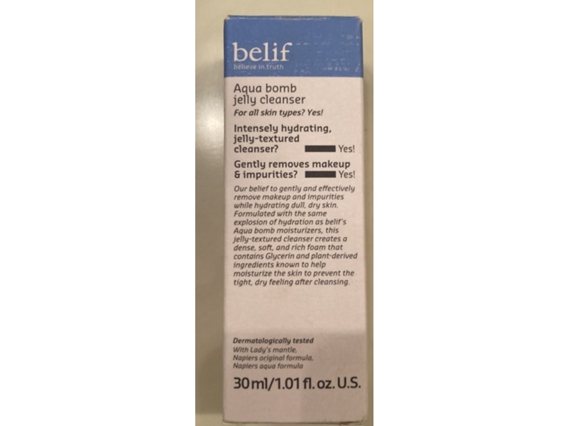 Belif Aqua Bomb Jelly Cleanser, 1.01 fl oz/30 mL