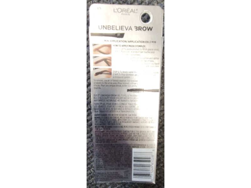 L'Oreal Paris Unbelieva Brow Longwear Brow Gel, Soft Brunette, 0.15 fl oz/4.5 mL