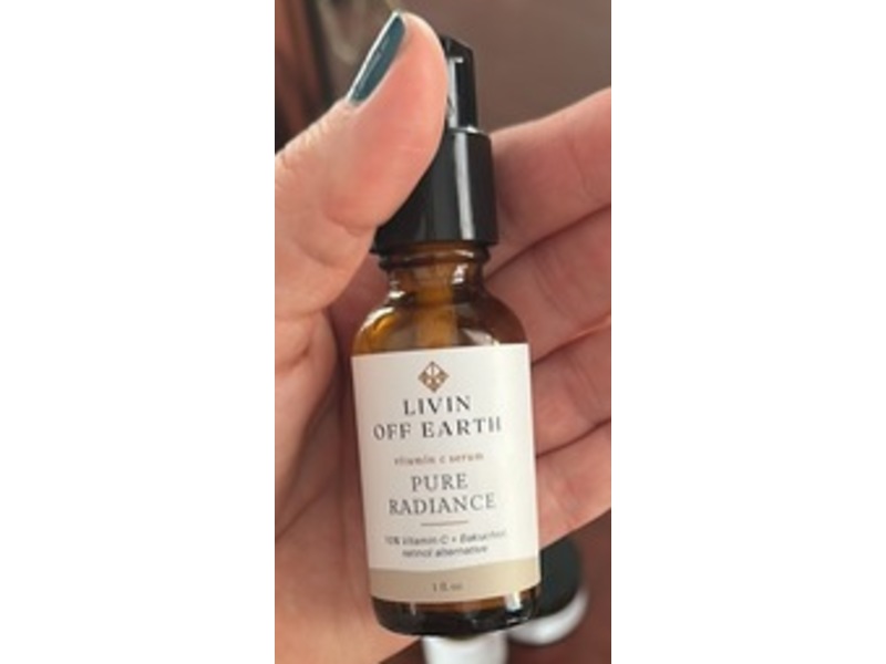 Livin Off Earth Pure Radiance Vitamin C Serum, Vitamin C + Bakuchiol, 1 fl oz