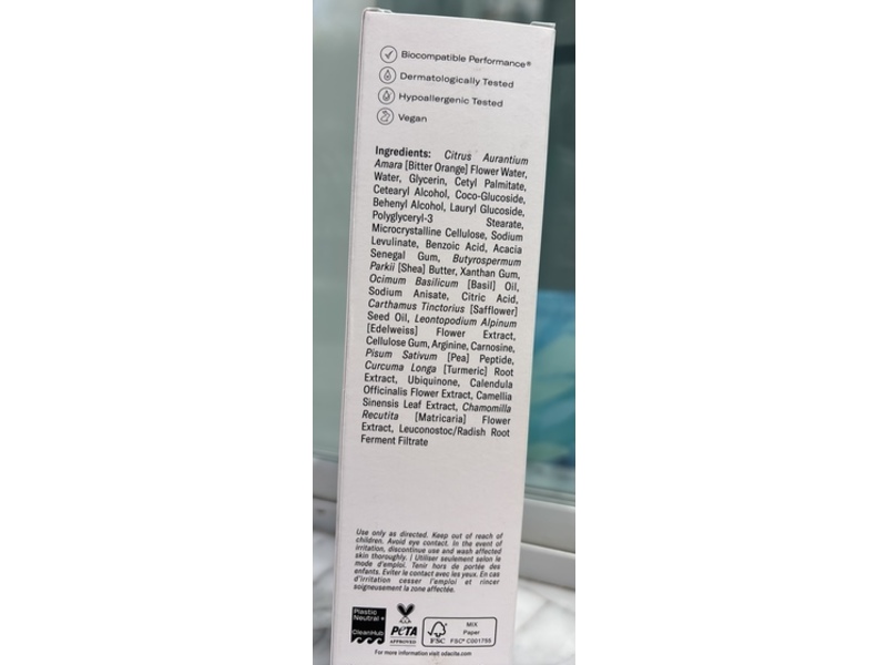 Odacite Edelweiss Extreme Hydra-Calm Cream Cleanser, Peptides + Carnosine, 3.38 fl oz/100 mL