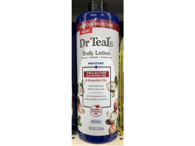 Dr Teal's Moisture Body Lotion, Shea Butter & Almond Oil, 18 fl oz/532 mL, Pack Of 3