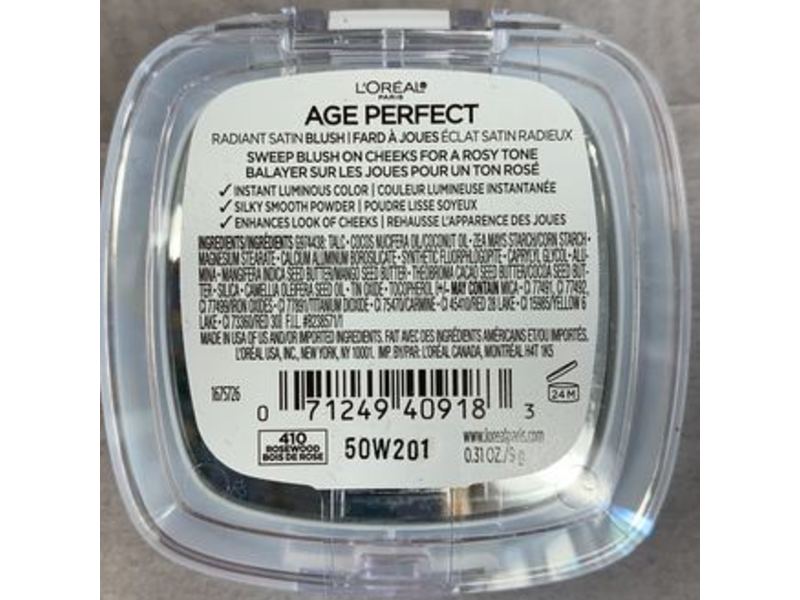 L'Oreal Paris Age Perfect Radiant Satin Blush, Rosewood, 0.31 oz/9 g