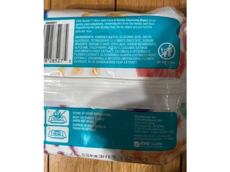 CVS Health Ultra-Soft Face & Hands Cleansing Wipes, Unscented, 25 Count