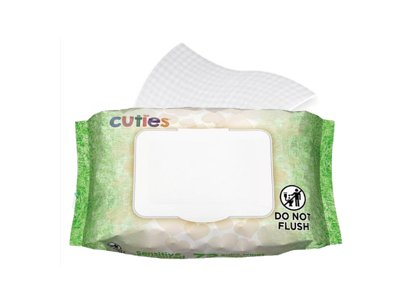 Cuties Baby Wipes, Unscented, 72 Count, Pack Of 12