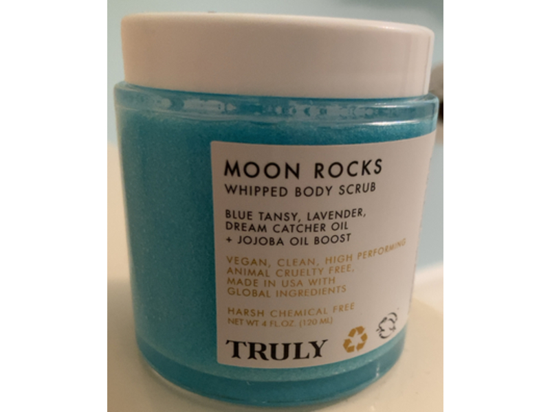 Truly Moon Rocks Whipped Body Scrub, Blue Tansy, Lavender, Dream Catcher Oil + Jojoba Oil Boost, 4 fl oz/120 mL