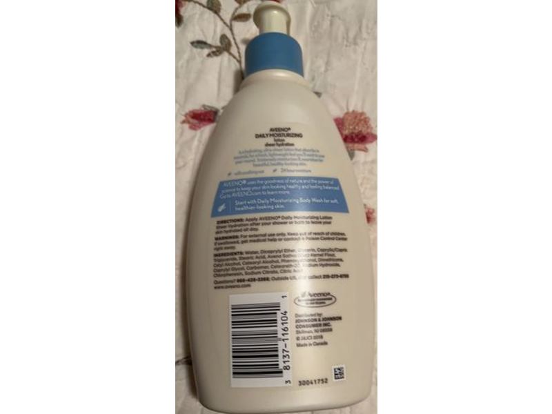 Aveeno Daily Moisturizing Sheer Hydration Lotion, Soothing Oat, Fragrance Free, 12 fl oz/350 mL