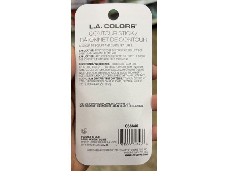 L.A. Colors Contour Stick, C68640 Deep, 1.9 g