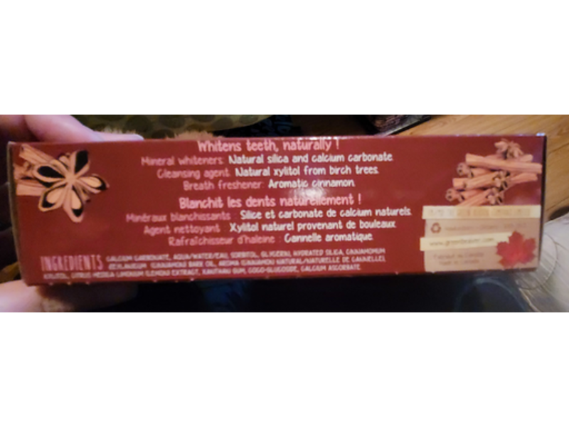 The Green Beaver Company Natural Toothpaste, Cinnamon, 2.5 fl oz/75 ml