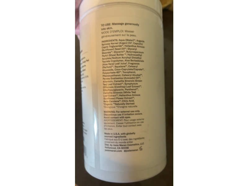 Josie Maran Body Butter, Vanilla Raspberry, 32 fl oz/950 mL