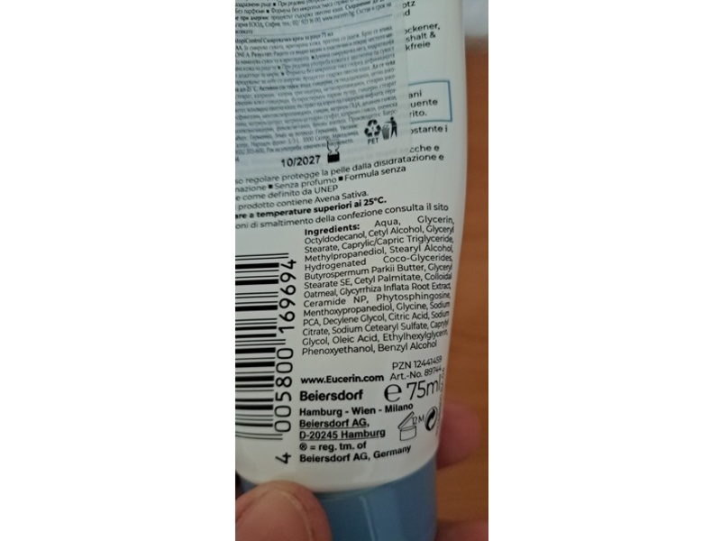 Eucerin Atopi Control Hand Intensive Cream, 75 mL