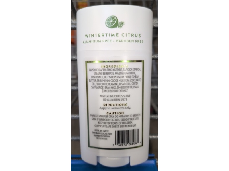Native Deodorant, Wintertime Citrus, 2.65 oz/75 g