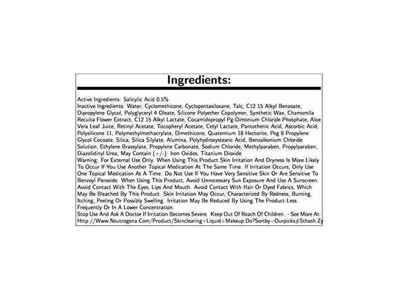 Neutrogena SkinClearing Liquid Makeup, Classic Ivory, 1 Fluid Ounce