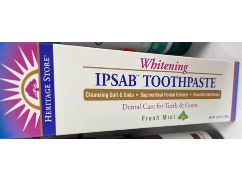 Heritage Store Ipsab Toothpaste, Fresh Mint, 4.23 oz/123 g