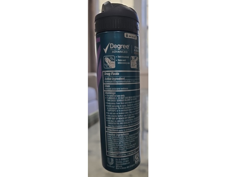 Degree Advanced Dry Spray Antiperspirant Deodorant, Deep Cedar & Lavender, 3.8 oz/107 g, Pack Of 3
