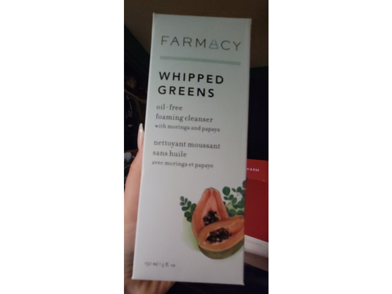 Farmacy Whipped Greens Foaming Cleanser, Oil-Free, Moringa & Papaya, 5 fl oz/150 mL