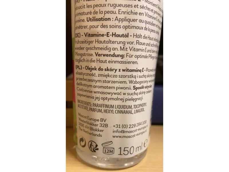 Mascot Europe Bv Vitamin E Skin Oil, 150 ml