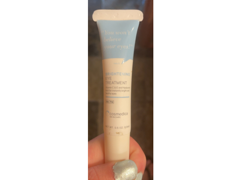 Cosmedica Skincare Brightening Eye Gel Treatment, Vitamin C&E + Hyaluronic Acid, 0.5 oz/15 mL