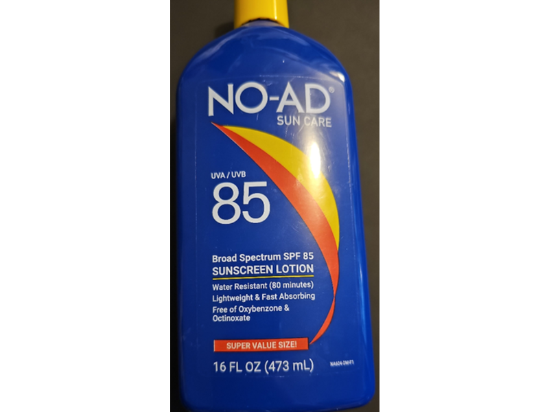 NO-AD Sunscreen Lotion, SPF 85,16 fl oz/473 mL
