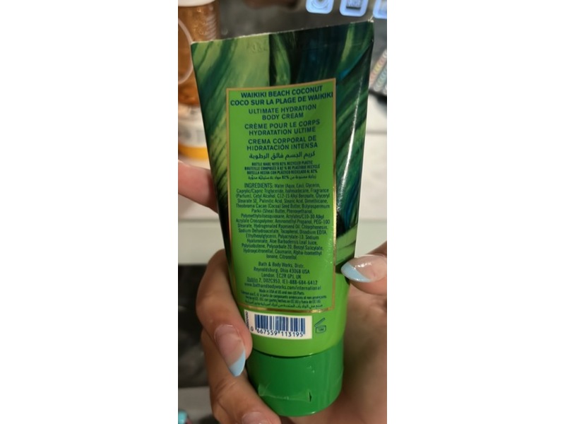 Bath & Body Works Body Cream, Waikiki Beach Coconut, 2.5 oz/70 g