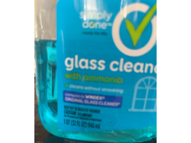 Simply Done Glass Cleaner, Ammonia, 32 fl oz/946 mL