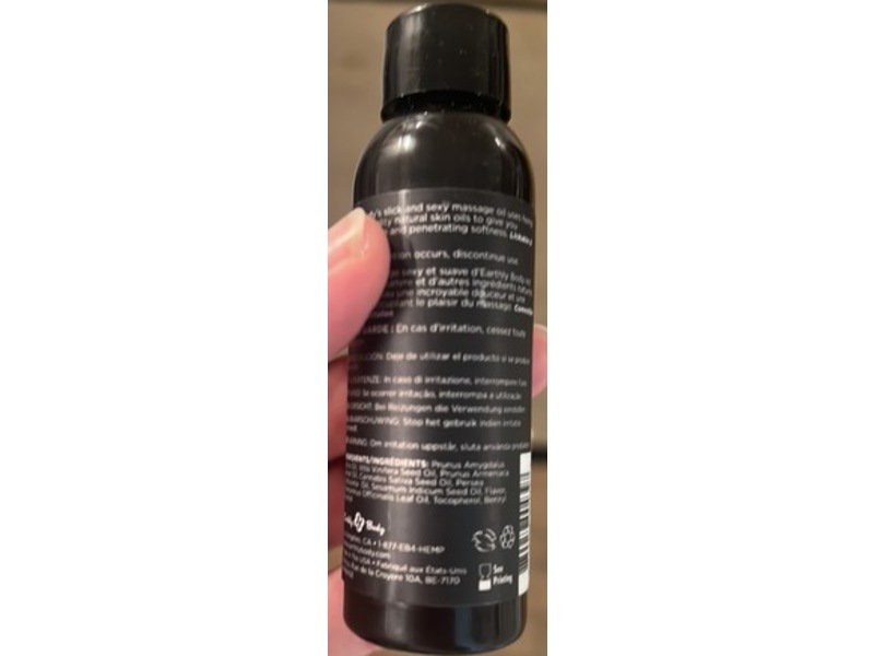 Earthly Body Edible Massage Oil, Succulent Strawberry, 2 fl oz/60 mL