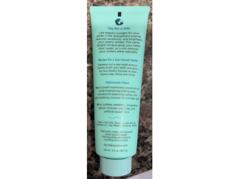 Cocofloss Cocoshine Toothpaste, Delicious Mint, 3.4 oz/96.4 g