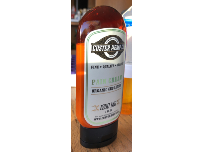 Custer Hemp Co Organic CBD Lotion Pain Cream, 4 fl oz