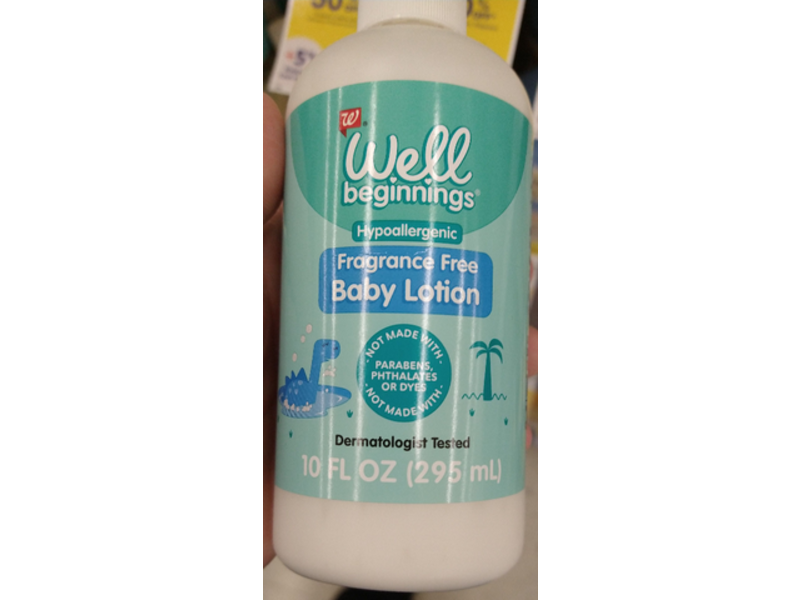 Well Beginnings Hypoallergenic Baby Lotion, Fragrance Free, 10 fl oz/295 mL