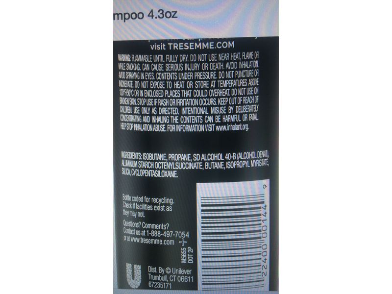TRESemme Dry Shampoo, Unscented, 4.3 oz/121 g