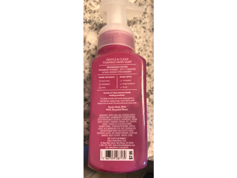 Bath & Body Works Gentle & Clean Foaming Hand Soap, Fruity Sherbet Scoop, 8.75 fl oz/259 mL