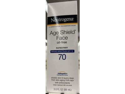 Neutrogena Age Shield Face Sunscreen, Oil-Free, SPF 70, 3.0 fl oz