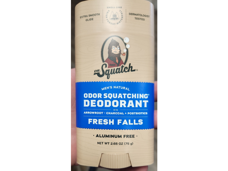 Dr. Squatch Men's Natural Odor Squatching Deodorant, Fresh Falls, 2.65 oz/75 g