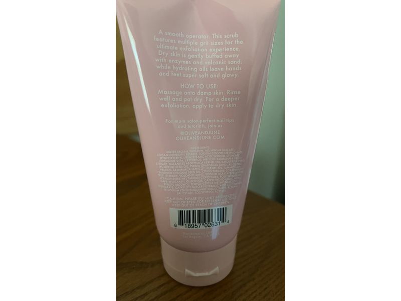 Olive & June Mani + Pedi Scrub, Pink Pomelo And Volcanic Sand, 5 fl oz/150 mL