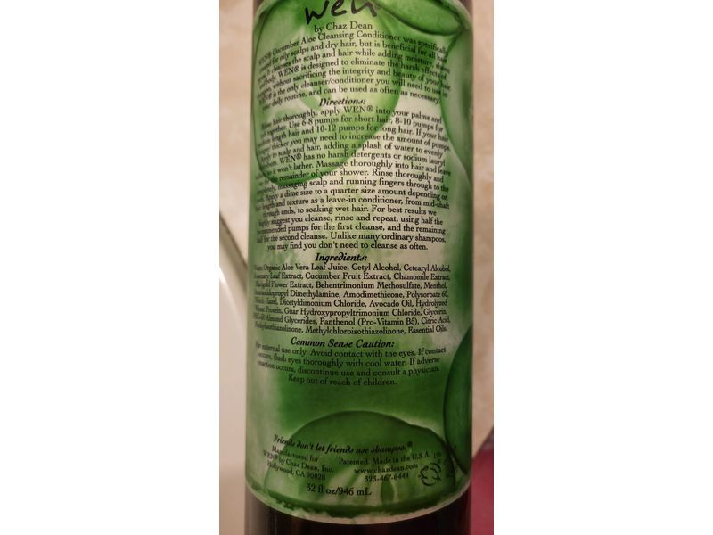 Wen Cleansing Conditioner, Cucumber Aloe, 32 fl oz/946 mL
