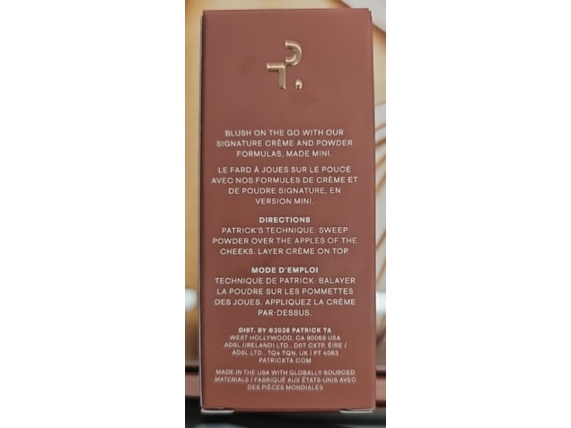 Patrick Ta Double Take Creme & Powder Blush Duo, She's Seductive, 0.9 fl oz/2.8 g