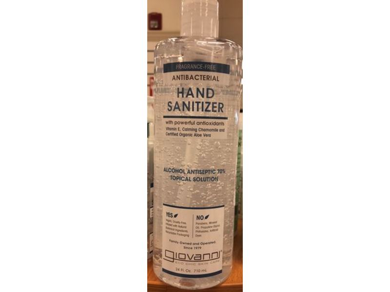 Giovanni Antibacterial Hand Sanitizer, Fragrance-Free, 24 fl oz/710 mL