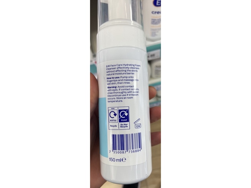 E45 Face Care Hydrating Foam Cleanser, 150 mL