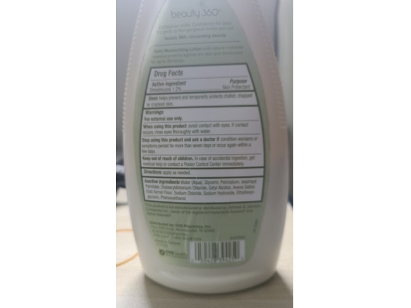 Cvs Pharmacy Beauty 360 Daily Moisturizing Lotion , Natural Colloidal Oatmeal, 18 fl oz/532 mL