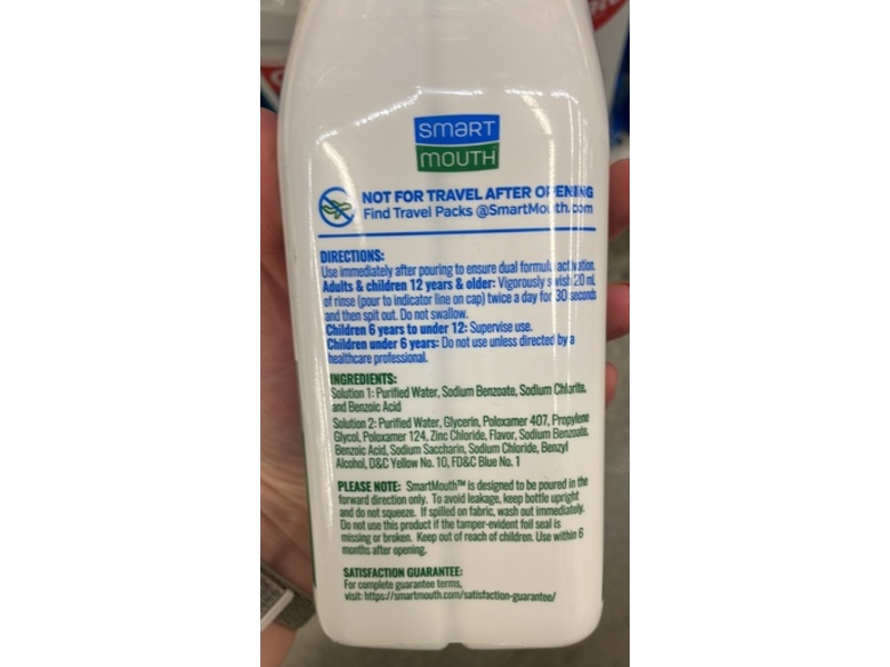 SmartMouth Original Activated Breath Rinse, Fresh Mint, 16 fl oz/473 mL