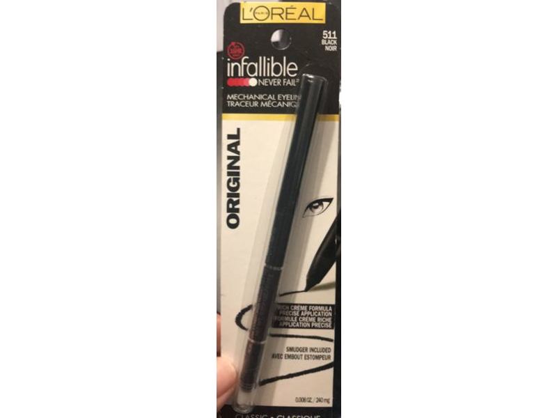 L'Oreal Paris Infallible Never Fail Eyeliner, 511 Black, 0.008 oz/240 mg