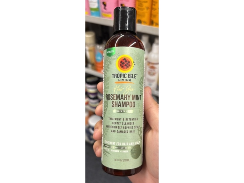 Tropic Isle Living Hair Gro Sulfate Free Shampoo, Rosemary Mint, 8 oz/237 mL
