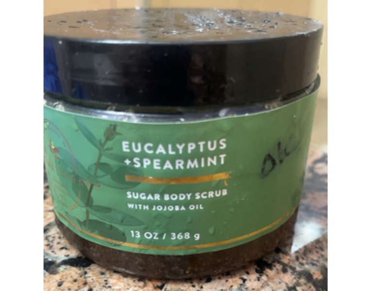 Bath & Body Works Eucalyptus + Spearmint Sugar Body Scrub, Jojoba Oil, 13 oz/368 g