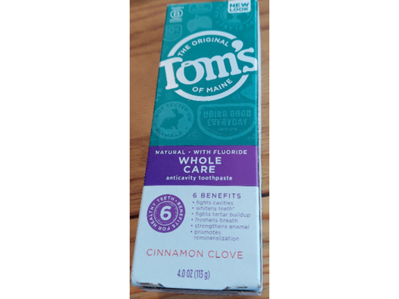 Tom's of Maine Fluoride Whole Care Anticavity Toothpaste, Cinnamon Clove, 4.0 oz/113 g, Pack OF 3